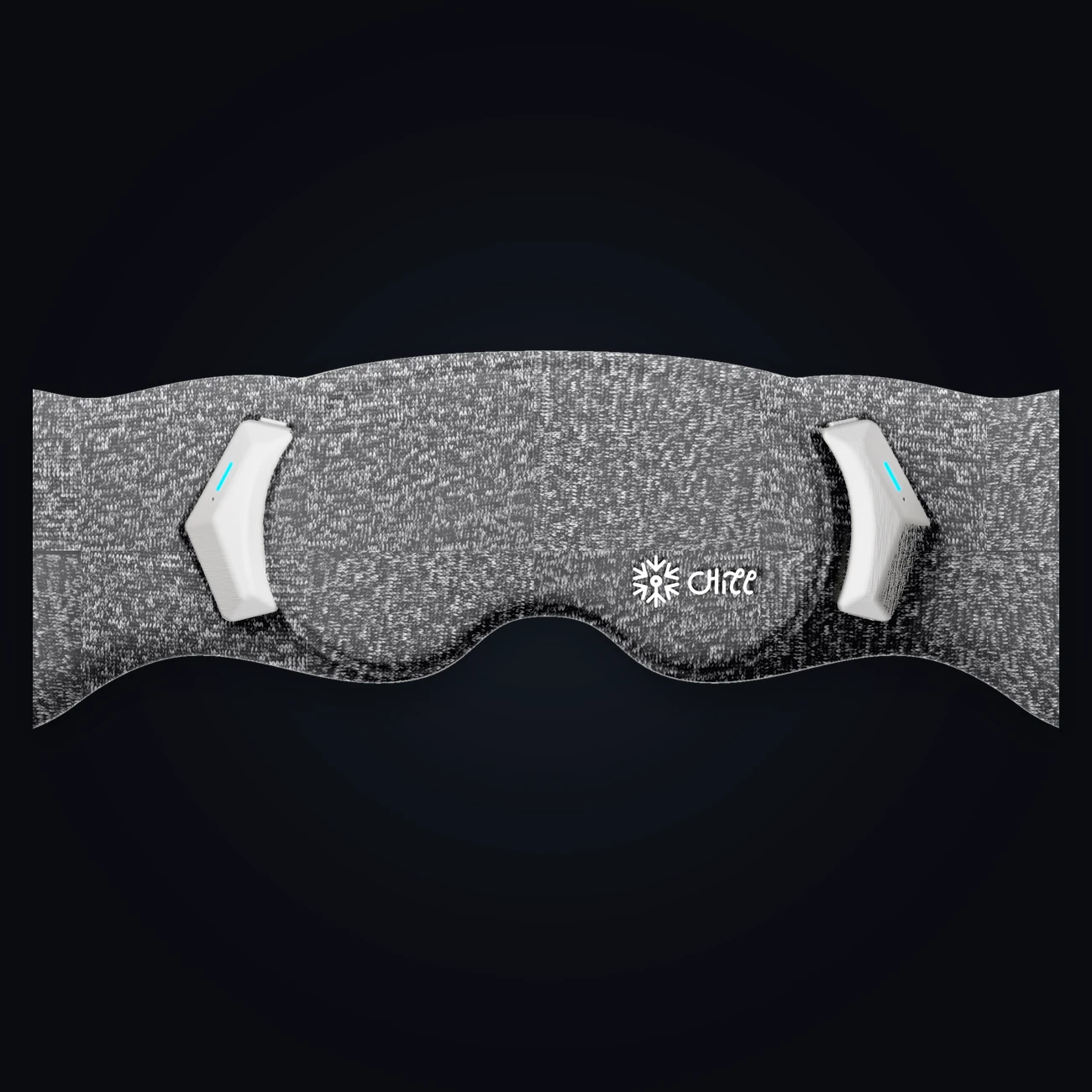 STILL detachable eye module — dark charcoal knit cushion, twin haptic units and Chill logo