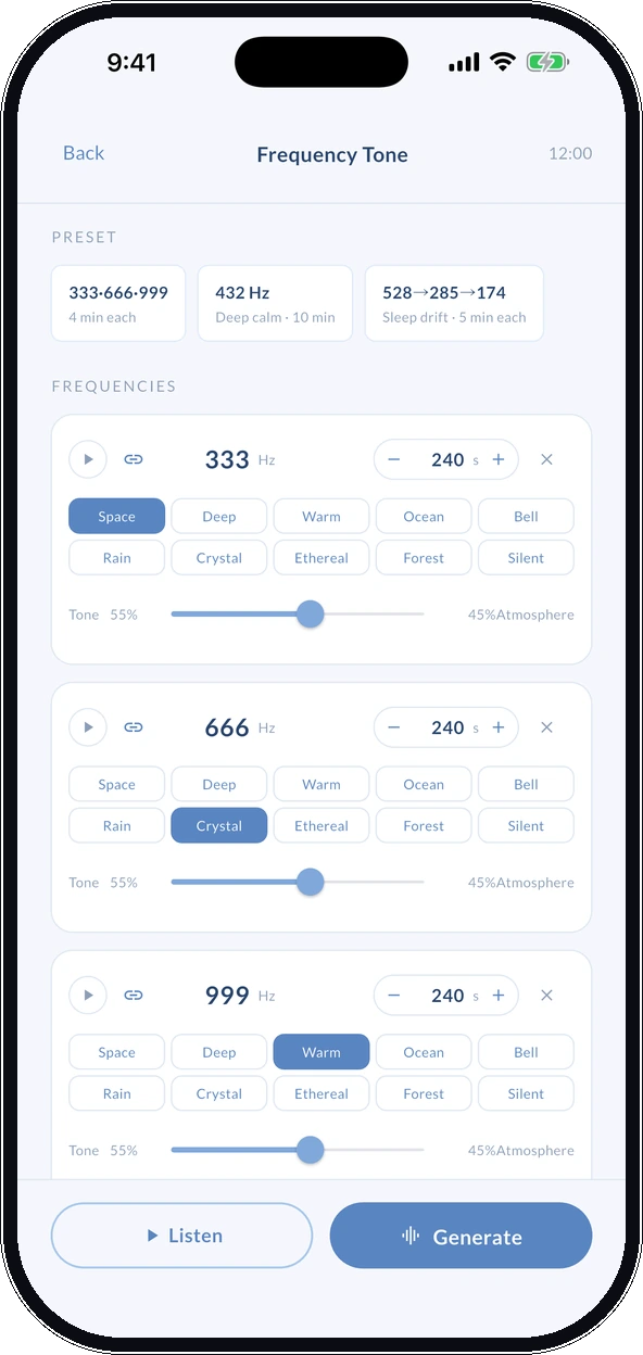 Chill STILL app — frequency tones